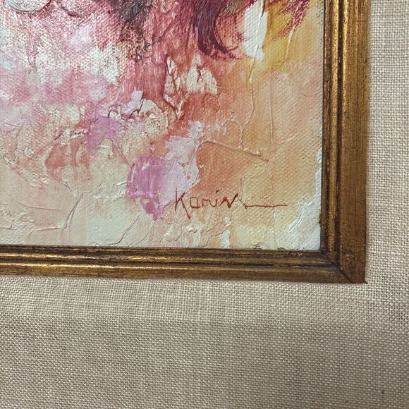 Signed Korin / Korim Vintage Frame Signed Child Portrait Oil Painting Must See! - Picture 6 of 11